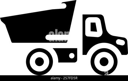 truck toy child glyph icon vector. truck toy child sign. isolated symbol illustration. truck toy child glyph icon vector illustration Stock Vector