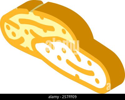mango dried fruit isometric icon vector. mango dried fruit sign. isolated symbol illustration. mango dried fruit isometric icon vector illustration Stock Vector