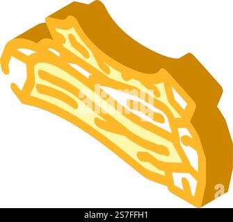 papaya dried fruit isometric icon vector. papaya dried fruit sign. isolated symbol illustration. papaya dried fruit isometric icon vector illustration Stock Vector