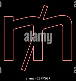Neon mill sign currency symbol red color vector illustration image flat style light. Neon mill sign currency symbol red color vector illustration image flat style Stock Vector