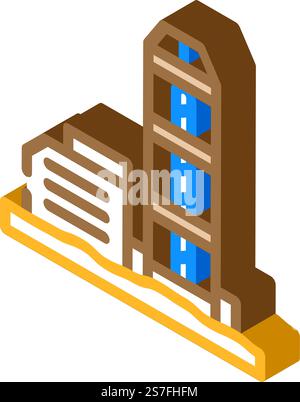 core drilling steel production isometric icon vector. core drilling steel production sign. isolated symbol illustration. core drilling steel production isometric icon vector illustration Stock Vector