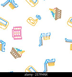 kitchen cooking cookware utensil vector seamless pattern thin line illustration. kitchen cooking cookware utensil vector seamless pattern Stock Vector