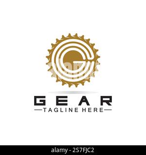 Letter G Gear Engineer Logo Design Template Stock Vector