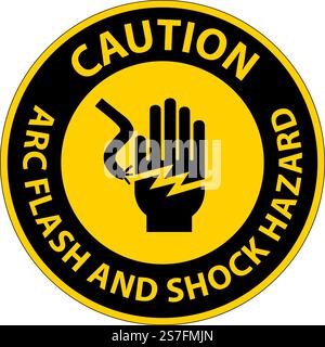 Caution Floor Sign Arc Flash And Shock Hazard Stock Vector