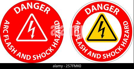 Danger Floor Sign Arc Flash And Shock Hazard Stock Vector