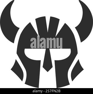 Iron or metal viking tribes helmets. Headpieces with horns of animals, horned headgear or protective mask. Ancient warrior or knight equipment isolated monochrome icon. Vector in flat style. Helmet of viking tribes and fighters warriors Stock Vector