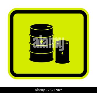 Chemical Drums Black Icon White Background Stock Vector