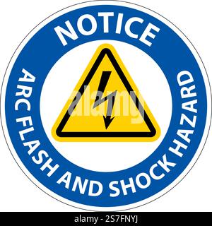 Notice Floor Sign Arc Flash And Shock Hazard Stock Vector