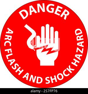 Danger Floor Sign Arc Flash And Shock Hazard Stock Vector