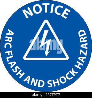 Notice Floor Sign Arc Flash And Shock Hazard Stock Vector