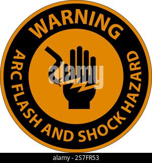 Warning Floor Sign Arc Flash And Shock Hazard Stock Vector