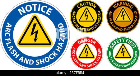 Warning Floor Sign Arc Flash And Shock Hazard Stock Vector