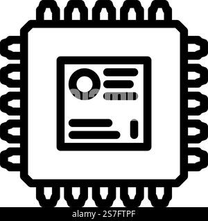 microcontroller electronic component line icon vector. microcontroller electronic component sign. isolated contour symbol black illustration. microcontroller electronic component line icon vector illustration Stock Vector