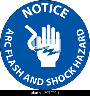 Notice Floor Sign Arc Flash And Shock Hazard Stock Vector