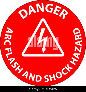Danger Floor Sign Arc Flash And Shock Hazard Stock Vector