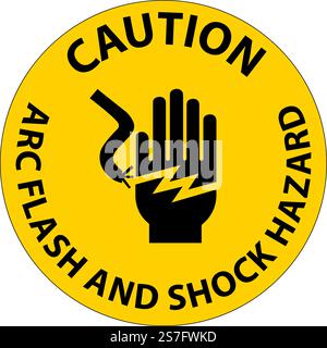 Caution Floor Sign Arc Flash And Shock Hazard Stock Vector