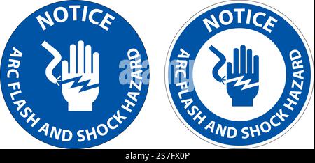 Notice Floor Sign Arc Flash And Shock Hazard Stock Vector