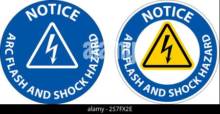 Notice Floor Sign Arc Flash And Shock Hazard Stock Vector