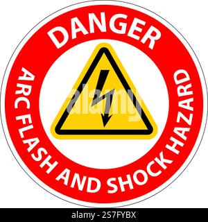 Danger Floor Sign Arc Flash And Shock Hazard Stock Vector