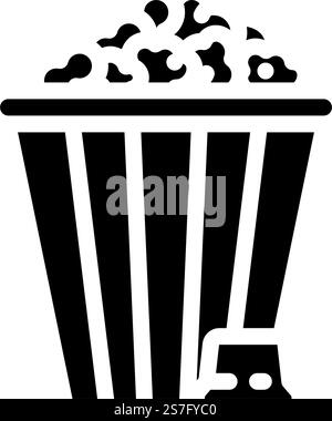 chocolate popcorn food  glyph icon vector. chocolate popcorn food  sign. isolated symbol illustration. chocolate popcorn food  glyph icon vector illustration Stock Vector