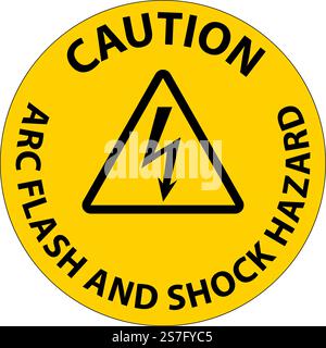 Caution Floor Sign Arc Flash And Shock Hazard Stock Vector