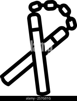 nunchucks weapon military line icon vector illustration Stock Vector ...