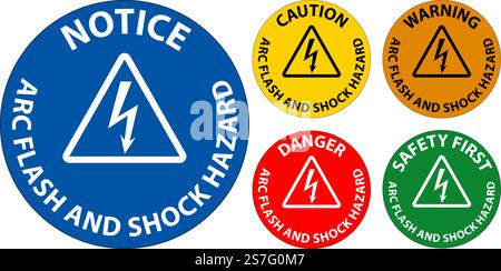 Warning Floor Sign Arc Flash And Shock Hazard Stock Vector