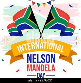 hand drawn nelson mandela international day illustration vector Stock ...