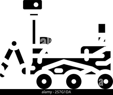 mars rover planet glyph icon vector. mars rover planet sign. isolated symbol illustration. mars rover planet glyph icon vector illustration Stock Vector