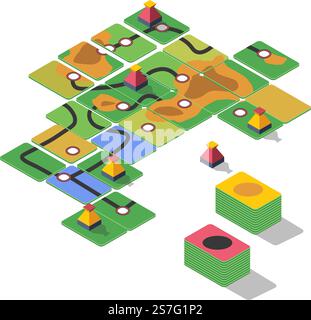 Board games with tabletop playing surface and pieces, squares and ...