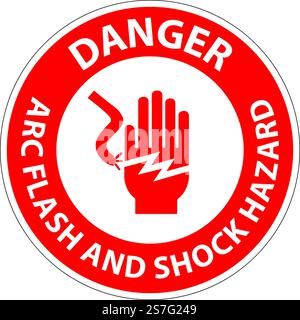 Danger Floor Sign Arc Flash And Shock Hazard Stock Vector