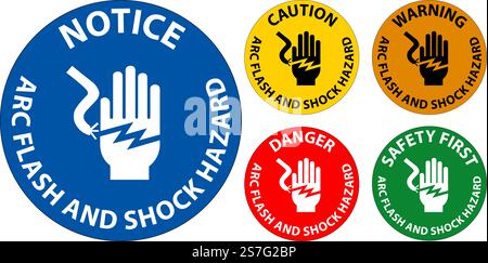 Warning Floor Sign Arc Flash And Shock Hazard Stock Vector