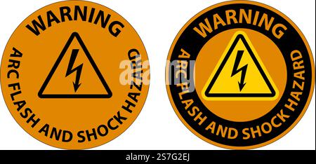 Warning Floor Sign Arc Flash And Shock Hazard Stock Vector