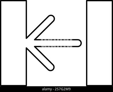 Turnstile turnstile baffle gate entrance concept flap security barrier access control contour outline line icon black color vector illustration image thin flat style simple. Turnstile turnstile baffle gate entrance concept flap security barrier access control contour outline line icon black color vector illustration image thin flat style Stock Vector