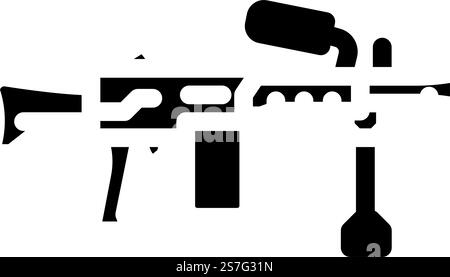 machine gun weapon military glyph icon vector illustration Stock Vector ...