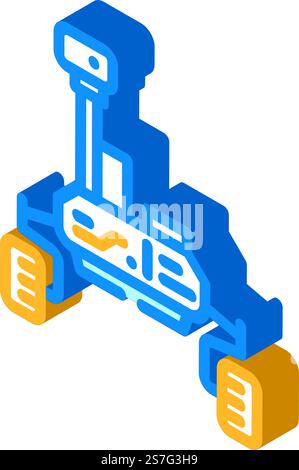 mars rover planet isometric icon vector. mars rover planet sign. isolated symbol illustration. mars rover planet isometric icon vector illustration Stock Vector