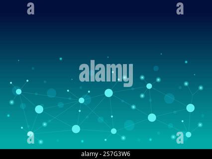 Abstract Social Network Vector Illustration with Polygonal Circles Shapes, Molecules Technology and Connecting Dots or Lines in Hand Drawn Templates Stock Vector