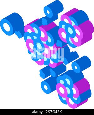 nuclear fission energy isometric icon vector. nuclear fission energy sign. isolated symbol illustration. nuclear fission energy isometric icon vector illustration Stock Vector