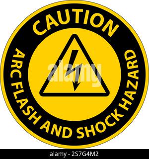 Caution Floor Sign Arc Flash And Shock Hazard Stock Vector