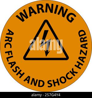 Warning Floor Sign Arc Flash And Shock Hazard Stock Vector