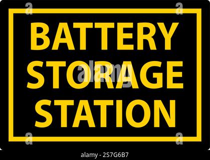 Battery Charging Area Sign Battery Storage Station Stock Vector