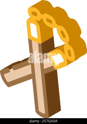 nunchucks weapon military isometric icon vector illustration Stock ...