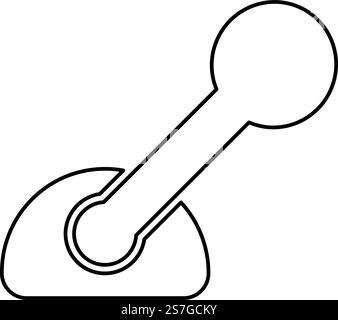 Lever control concept clutch switch on off gearshift transmission gear stick automatic technology contour outline line icon black color vector illustration image thin flat style simple. Lever control concept clutch switch on off gearshift transmission gear stick automatic technology contour outline line icon black color vector illustration image thin flat style Stock Vector