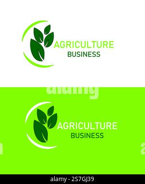 Agriculture business logo, agriculture leaf logo, agriculture circle logo , Vector illustration Stock Vector