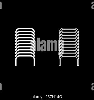 Staples fastener pin set icon white color vector illustration image ...