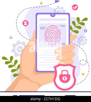 Identification Vector Illustration of Identity Card with Photo, Document, and Information in Face ID System Flat Cartoon Hand Drawn Templates Stock Vector