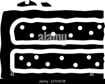 carrot cake slice food snack glyph icon vector. carrot cake slice food snack sign. isolated symbol illustration. carrot cake slice food snack glyph icon vector illustration Stock Vector