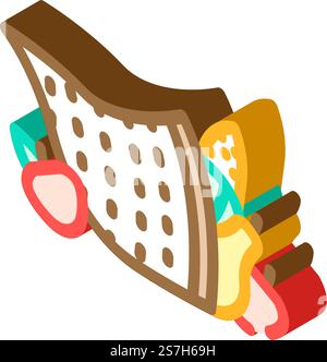 harvest cornucopia autumn season isometric icon vector. harvest cornucopia autumn season sign. isolated symbol illustration. harvest cornucopia autumn season isometric icon vector illustration Stock Vector