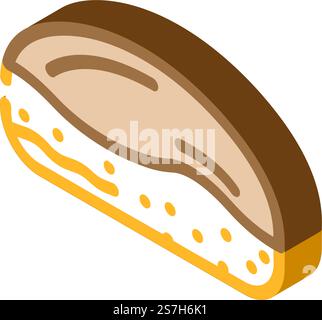 chocolate bun food meal isometric icon vector. chocolate bun food meal sign. isolated symbol illustration. chocolate bun food meal isometric icon vector illustration Stock Vector