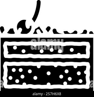 black forest cake slice food snack glyph icon vector. black forest cake slice food snack sign. isolated symbol illustration. black forest cake slice food snack glyph icon vector illustration Stock Vector